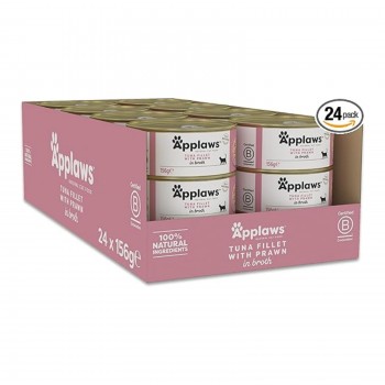 Applaws Tuna Fillet with prawn Adult Wet Cat Food 156g X 24 Pcs ( 1 Box )