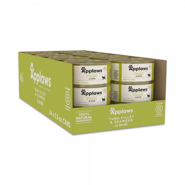 Applaws Cat Tuna Fillet with Seaweed in Broth (156g X24) For Cat