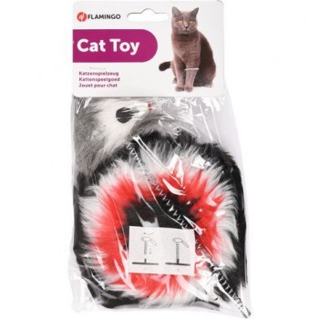 Flamingo Aaron Mouse on Stick Cat Toy White