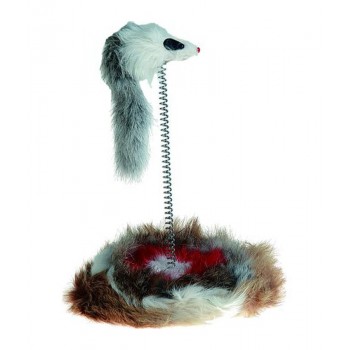 Flamingo Aaron Mouse on Stick Cat Toy White Flamingo Aaron Mouse on Stick Cat Toy White