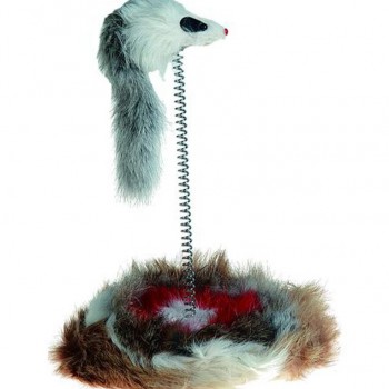 Flamingo Aaron Mouse on Stick Cat Toy White Flamingo Aaron Mouse on Stick Cat Toy White