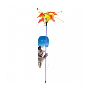 Duvo Assortment Playing Rod With Feathers Mixed Colors 62x3x1.5cm Duvo Assortment Playing Rod With Feathers Mixed Colors 62x3x1.5cm