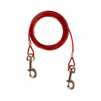 Duvo Dog Tie Out Cable Lightweight Red (4.5m) Duvo Dog Tie Out Cable Lightweight Red (4.5m)