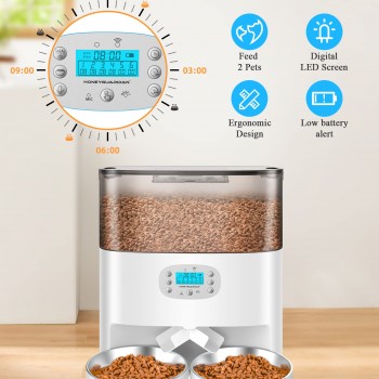 Automatic Cat Feeder, HoneyGuaridan, White ( 6L )