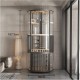Golden Cat Luxury Panoramic Glass Cat Villa & Indoor Cat House 80×80×188 cm | Premium Elm Wood Multi-Level Cat Cage Cabinet with Tempered Glass, Climbing Platforms, Soft Ladders & Scratching Areas