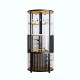 Golden Cat Luxury Panoramic Glass Cat Villa & Indoor Cat House 80×80×188 cm | Premium Elm Wood Multi-Level Cat Cage Cabinet with Tempered Glass, Climbing Platforms, Soft Ladders & Scratching Areas