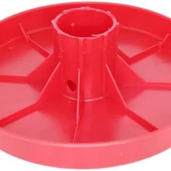 Large Outdoor Poultry Water Dispenser Base, Weather-Resistant Plastic, Red