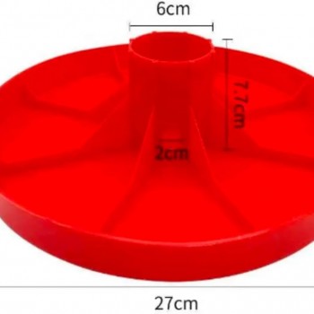 Large Outdoor Poultry Water Dispenser Base, Weather-Resistant Plastic, Red