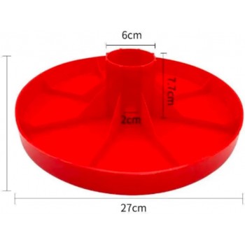 Large Outdoor Poultry Water Dispenser Base, Weather-Resistant Plastic, Red