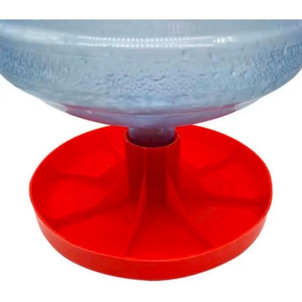 Large Outdoor Poultry Water Dispenser Base, Weather-Resistant Plastic, Red
