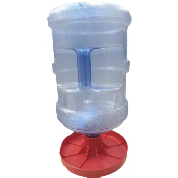 Large Outdoor Poultry Water Dispenser Base, Weather-Resistant Plastic, Red