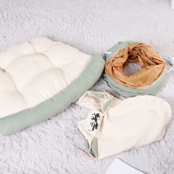 Beauenty Cat Toy Collapsible Tunnel Bed Comfortable Cave, Round Hug and Snuggle Hole Pet Nest Bed Channel Detachable Cover Suitable for Kittens-Free 2 Rotating Catnip Balls ( GREEN )