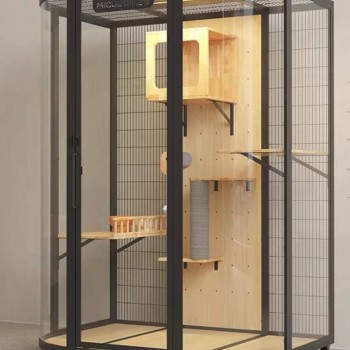 Cat Villa 140cm X 102cm X 191cm Carbon Steel Frame Tempered Glass Cat Villa Cat House  Cat Villa 140cm X 102cm X 191cm Carbon Steel Frame Tempered Glass Cat Villa Cat House