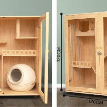 Cat Villa Lexury Wood ( L120 x W60 x H120 )