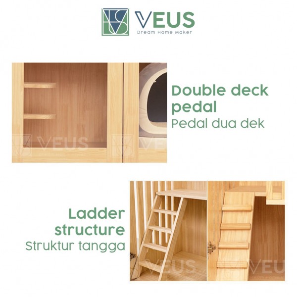 Cat Villa Lexury Wood ( L90 x W60 x H150 )