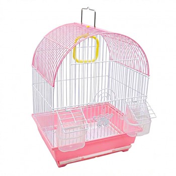 Golden Cat Premium Pink Bird Cage 30 x 26 x 38 cm – Decorative Small Bird Cage with Removable Cleaning Tray, 2 Feeding Cups, Plastic Perches, Secure Lock Door & Carry Handle for Budgies, Lovebirds, Finches, Canaries & Small Birds