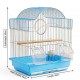 Golden Cat Premium Aviary Bird Cage (Blue) 30x26x39 cm – Hanging Round Decorative Bird Cage with Slide-Out Cleaning Tray, External Feeder Cups & Activity Ring for Finches, Canaries & Budgies