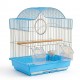 Golden Cat Premium Aviary Bird Cage (Blue) 30x26x39 cm – Hanging Round Decorative Bird Cage with Slide-Out Cleaning Tray, External Feeder Cups & Activity Ring for Finches, Canaries & Budgies