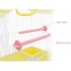 Golden Cat Premium House-Shaped Bird Cage for Budgies, Parrots & Cockatiels – Durable Powder-Coated Wire Cage with Removable Slide-Out Tray, 2 Adjustable Perches & 2 External Feeding Cups – Yellow Base, Easy Clean Indoor Aviary, L30 x W27 x H39 cm