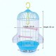 Golden Cat Round Bird Cage for Small Birds, 50cm Hanging Aviary with Adjustable Perches, Detachable Feeders & Removable Tray, Blue & White