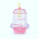 Golden Cat Round Bird Cage for Small Birds Pink and White 50 cm Hanging Cage with Adjustable Perches Detachable Feeders and Removable Tray Golden Cat Round Bird Cage for Small Birds Pink and White 50 cm Hanging Cage with Adjustable Perches Detachable Feeders and Removable Tray