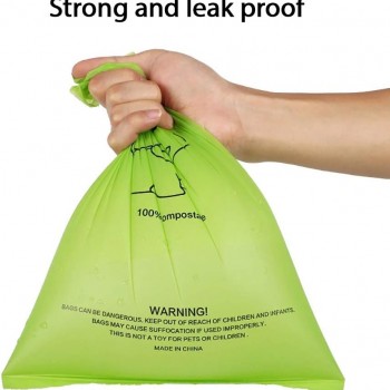 Biodegradable Sanitary Plastic Mini Doggy Dog Cats Pet Poop Garbage Bags, Unscented, Green Custom Printed, 33 x 23 cm, ( 10 Roll/150 pcs )