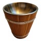 Multifunction Rustic Wooden Display Bucket with Clear Dome Lid & Stainless Steel Insert – Ice Bucket, Wine & Champagne Chiller, Food Storage & Grain Display Container for Retail, Home & Outdoor Use (35 x 35 x 50 cm, 20L)
