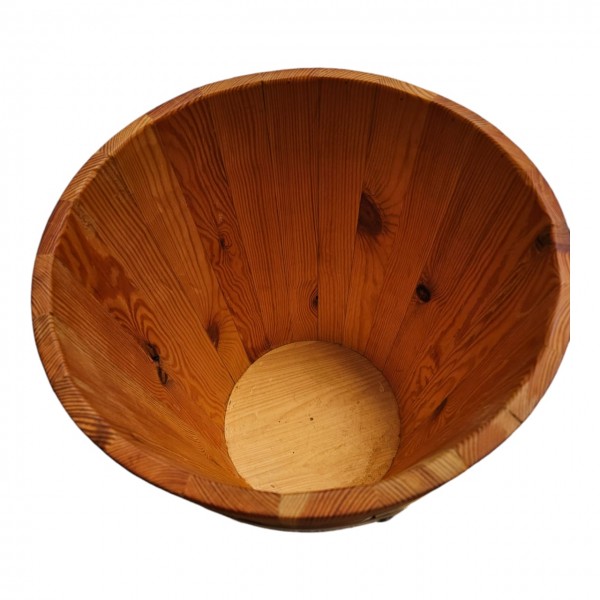 Multifunction Rustic Wooden Display Bucket with Clear Dome Lid & Stainless Steel Insert – Ice Bucket, Wine & Champagne Chiller, Food Storage & Grain Display Container for Retail, Home & Outdoor Use (35 x 35 x 50 cm, 20L)