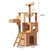 Cat tree-150cm Cat tower-Cat tree for indoor cats  Transparent space capsule, Plush jumping platform ( Brown )