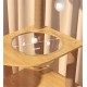 Cat tree-150cm Cat tower-Cat tree for indoor cats  Transparent space capsule, Plush jumping platform ( Brown )