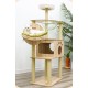 Cat tree-150cm Cat tower-Cat tree for indoor cats Transparent space capsule, Plush jumping platform ( plain )