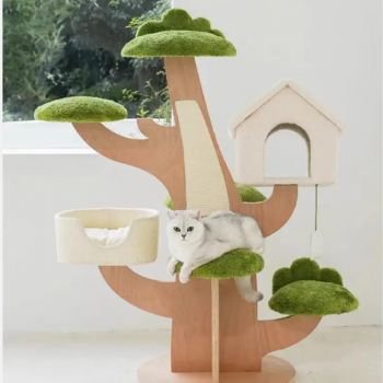 Pine Shape Cat Tree Indoor Cute Multi-level Cat Tower with Perch SIZE : 120 X 87 X 128 CM