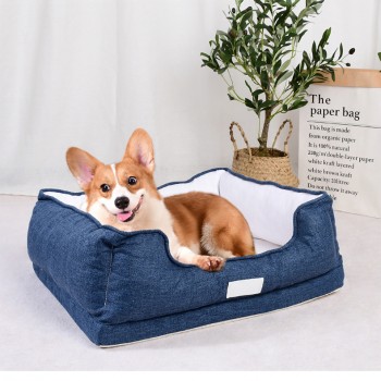 Pet Bed Four Season Dog Kennel Removable and Washable Dog Bed Square Kennel Soft Pet Bed Warm and Suitable for Sleeping