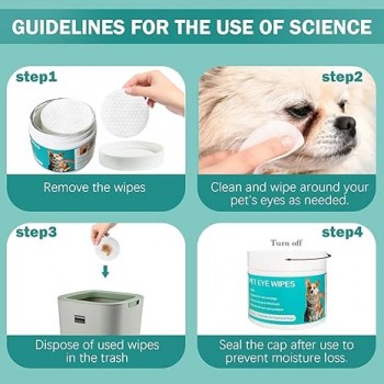 Cat & Dog Eye Wipes, Soft Pet Wipes for Gently Cleaning Eyes