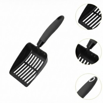 Cat Litter Scoop Sifting Waste Lifter for Cats, Kittens & Small Pets – Aluminum Alloy, Hollow Out Design, Comfortable Handle, Quick Sieving – Black, 10.04 x 4.33 in