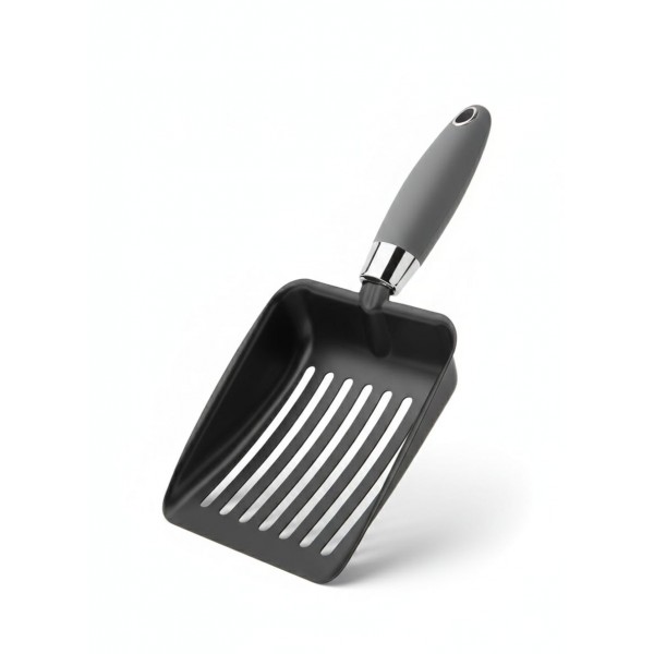 Cat Litter Scoop Sifting Waste Lifter for Cats, Kittens & Small Pets – Aluminum Alloy, Hollow Out Design, Comfortable Handle, Quick Sieving – Black, 10.04 x 4.33 in