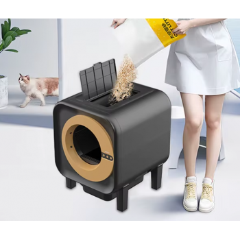 5G Smart Automatic Cat Litter Box with WIFI APP Control, Self-Cleaning, Odor-Free Ventilation, 65L Large Capacity, Health Monitoring & Multi-Language Support for Cats