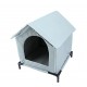 Gernie Outdoor Cat House Waterproof Weather-Resistant Shelter for Outdoor & Stray Cats, Insulated Enclosed Tent with Elevated Design, Chew-Resistant Fabric, 18 Accessories, Gray, 50 x 48 x 50 cm