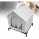 Gernie Outdoor Cat House Waterproof Weather-Resistant Shelter for Outdoor & Stray Cats, Insulated Enclosed Tent with Elevated Design, Chew-Resistant Fabric, 18 Accessories, Gray, 50 x 48 x 50 cm