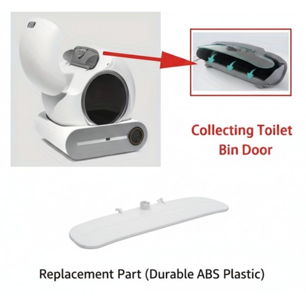 Automatic Cat Litter Box Waste Dispenser Door Panel Replacement, Clip-On Door with L-Shaped Tabs, Dustbin Cover Spare Part (Frame Not Included), Size L 30.4 cm × W 7.5 cm × H 1.5 cm