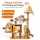 Goldencat Tall Cat Scratching Tree 60x40x135 cm Natural Multi-Level Cat Tower with Sisal Scratching Posts, Condo & Acrylic Space Capsule Bed – Indoor Cat Furniture for Climbing, Scratching & Resting