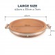 Terracotta Bird Feeder & Bird Bath Tray with Steel Reinforced Band and Wooden Handles, Heavy Duty Outdoor Wildlife Feeding Dish, Rustic Garden Decor, Large, 40 x 37 x 7 cm