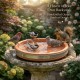 Terracotta Bird Feeder and Bird Bath Tray with Steel Reinforced Band & Wooden Handles, Medium Size 34.5 x 31 x 7 cm, Heavy Duty Outdoor Wildlife Feeding Dish for Garden Birds, Shallow Water Bowl, Rustic Decorative Tray for Patio Balcony Home Decor