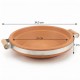 Terracotta Bird Feeder and Bird Bath Tray with Steel Reinforced Band & Wooden Handles, Medium Size 34.5 x 31 x 7 cm, Heavy Duty Outdoor Wildlife Feeding Dish for Garden Birds, Shallow Water Bowl, Rustic Decorative Tray for Patio Balcony Home Decor