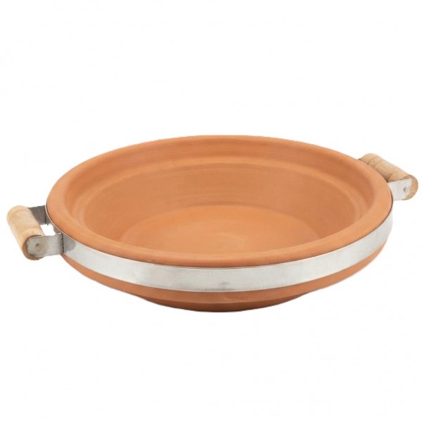 Terracotta Bird Feeder and Bird Bath Tray with Steel Reinforced Band & Wooden Handles, Medium Size 34.5 x 31 x 7 cm, Heavy Duty Outdoor Wildlife Feeding Dish for Garden Birds, Shallow Water Bowl, Rustic Decorative Tray for Patio Balcony Home Decor Terracotta Bird Feeder and Bird Bath Tray with Steel Reinforced Band & Wooden Handles, Medium Size 34.5 x 31 x 7 cm, Heavy Duty Outdoor Wildlife Feeding Dish for Garden Birds, Shallow Water Bowl, Rustic Decorative Tray for Patio Balcony Home Decor