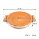 Terracotta Bird Feeder & Bird Bath Tray with Steel Reinforced Band and Wooden Handles, Heavy Duty Outdoor Wildlife Feeding Dish, Rustic Garden Decor, Extra Small, 27 x 23 x 4.5 cm