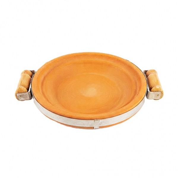 Terracotta Bird Feeder & Bird Bath Tray with Steel Reinforced Band and Wooden Handles, Heavy Duty Outdoor Wildlife Feeding Dish, Rustic Garden Decor, Extra Small, 27 x 23 x 4.5 cm Terracotta Bird Feeder & Bird Bath Tray with Steel Reinforced Band and Wooden Handles, Heavy Duty Outdoor Wildlife Feeding Dish, Rustic Garden Decor, Extra Small, 27 x 23 x 4.5 cm