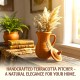 Handcrafted Moroccan Terracotta Pitcher with Lid, Natural Clay Water Jug, Hand-Carved Leaf Design, Rustic Earthenware Beverage Pitcher, Decorative Pottery Vase, 14 x 13 x 27 cm