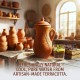 Handcrafted Moroccan Terracotta Pitcher with Lid, Natural Clay Water Jug, Hand-Carved Leaf Design, Rustic Earthenware Beverage Pitcher, Decorative Pottery Vase, 14 x 13 x 27 cm