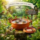 Natural Terracotta Bird Bath and Pet Feeding Bowl with Removable Lid, Handmade Earthenware Food and Water Bowl for Birds, Cats, Dogs & Small Animals, Rustic Garden Decor, Indoor Outdoor Planter, 33 x 24 x 17 cm